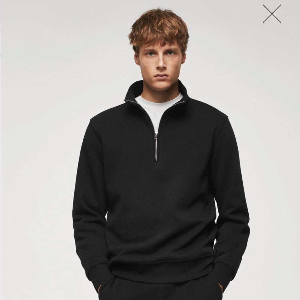 New Cotton sweatshirt with zipper neck XL